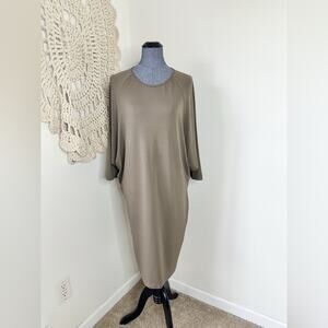 Michael Kors Collection Brown Dolman Sleeve Jersey Midi Dress Size 12